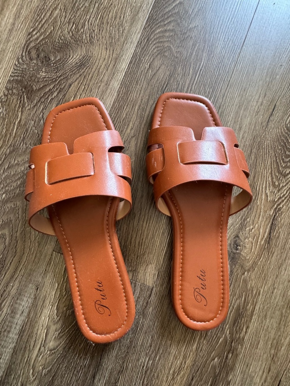 Women’s Faux Leather Brown Sandals